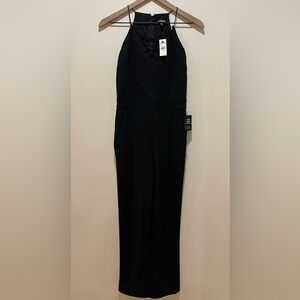 NWT Express Black Halter Lace Up Front Sleeveless Pants Jumpsuit - Women Size XS